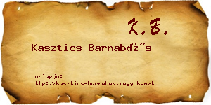 Kasztics Barnabás névjegykártya