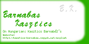 barnabas kasztics business card